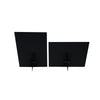 Back of black Enviro Easels frames